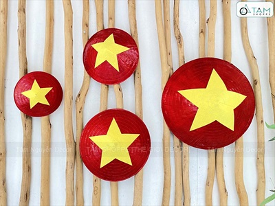 Nón lá trang trí phong cách cờ Đỏ sao Vàng [4 Size] NON-T-02